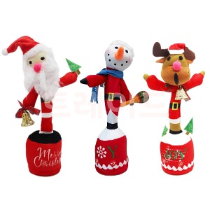 춤추는 선인장 인형 크리스마스 버전 3종 산타 루돌프 눈사람